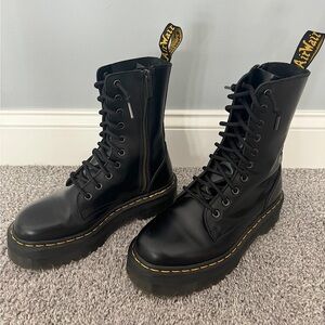 Dr Martens Jadon Hi Leather Boot in Black, US Women’s size 8